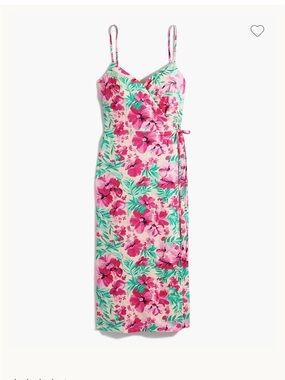 Jcrew Cotton Spaghetti Strap Floral Wrap Midi Dress Size 6